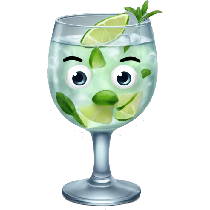Around weird gin tonic emoji
