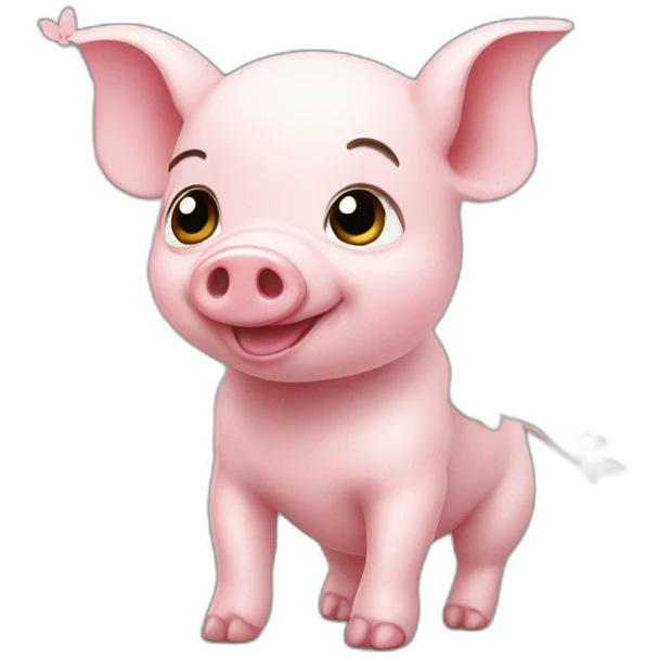 Cute piglet with wings emoji
