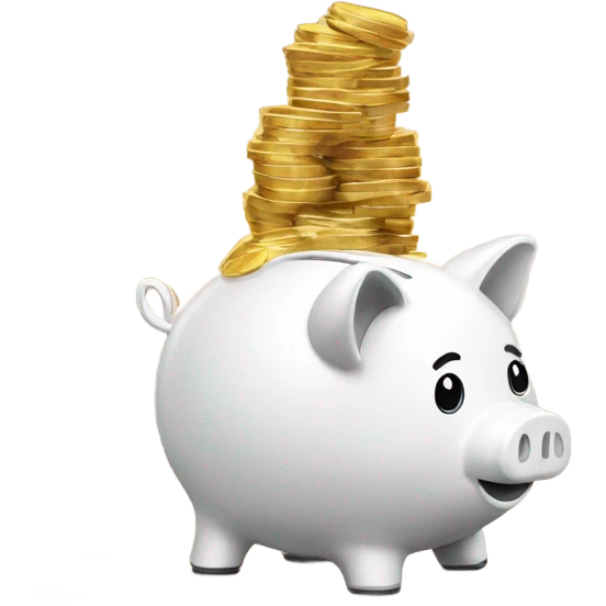 bag of gold coins, piggy bank instead of bag emoji