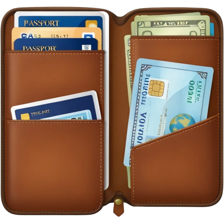 Travel wallet – larger, holds passport and tickets.
 emoji