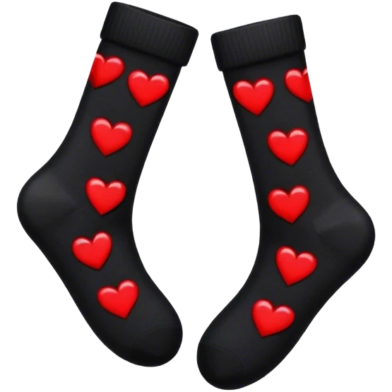 black socks with hearts emoji