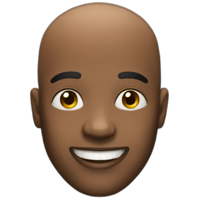 Bald black guy happy emoji