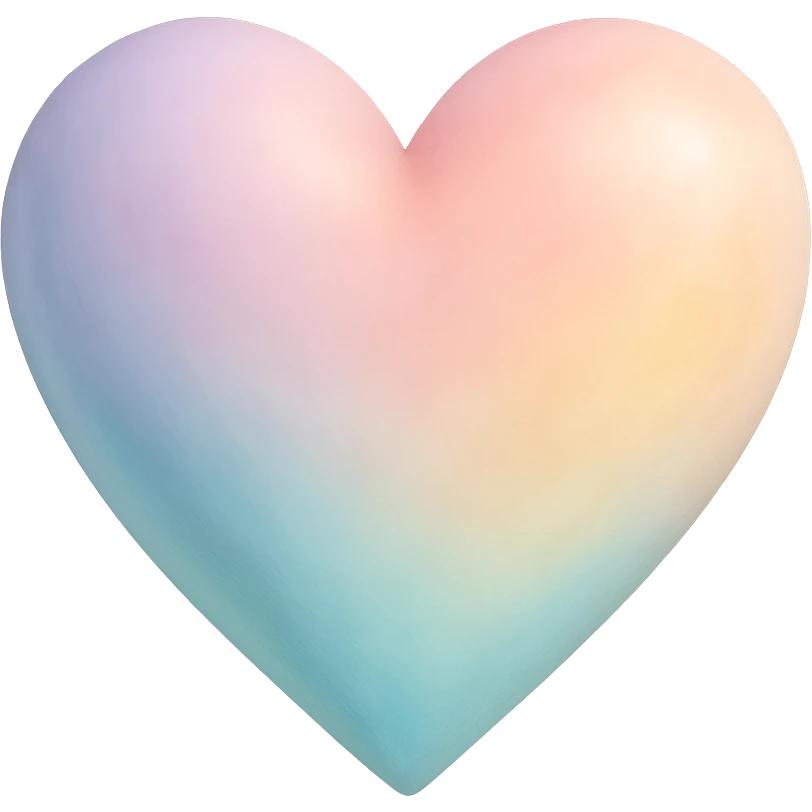 heart with a soft pastel gradient, realistic digital art style, no background emoji