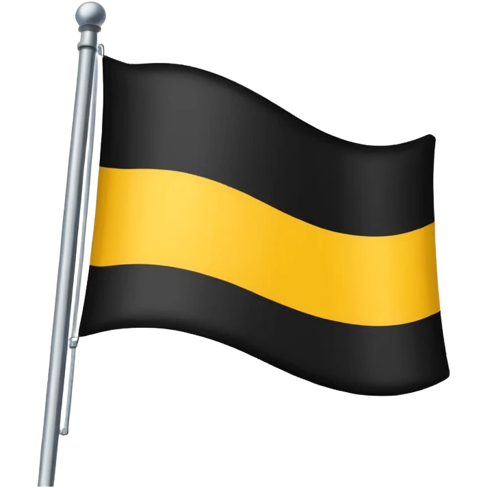 Flag tricolour up to down (black up)( yellow middle) and (white - bottom) emoji