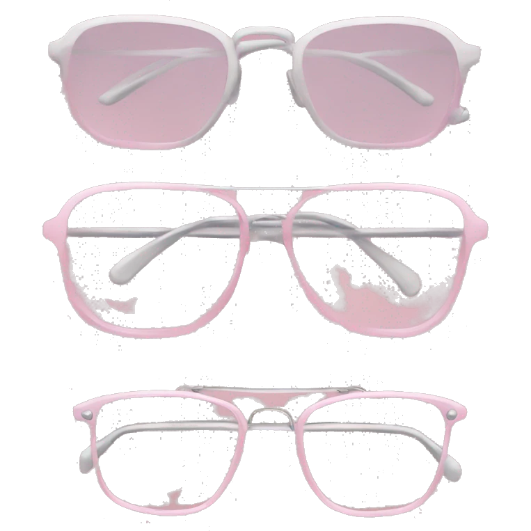 Pastel Pink and silver glasses emoji