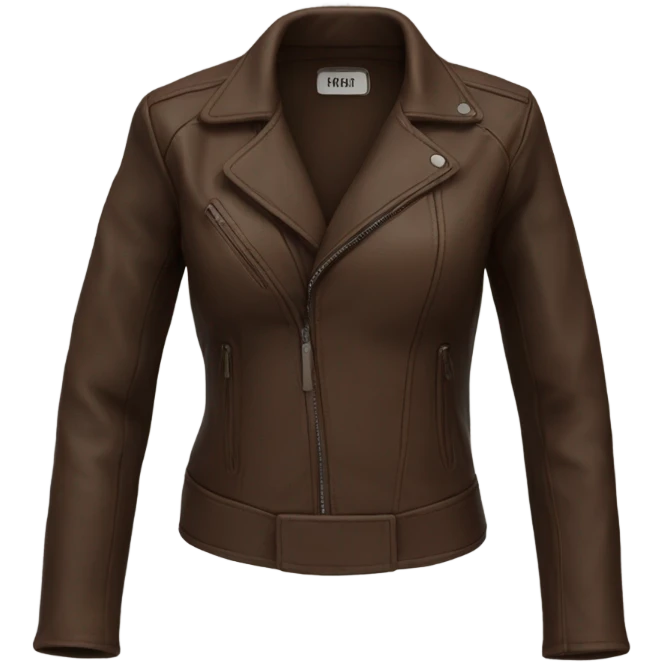 Brown womens leather jacket  emoji
