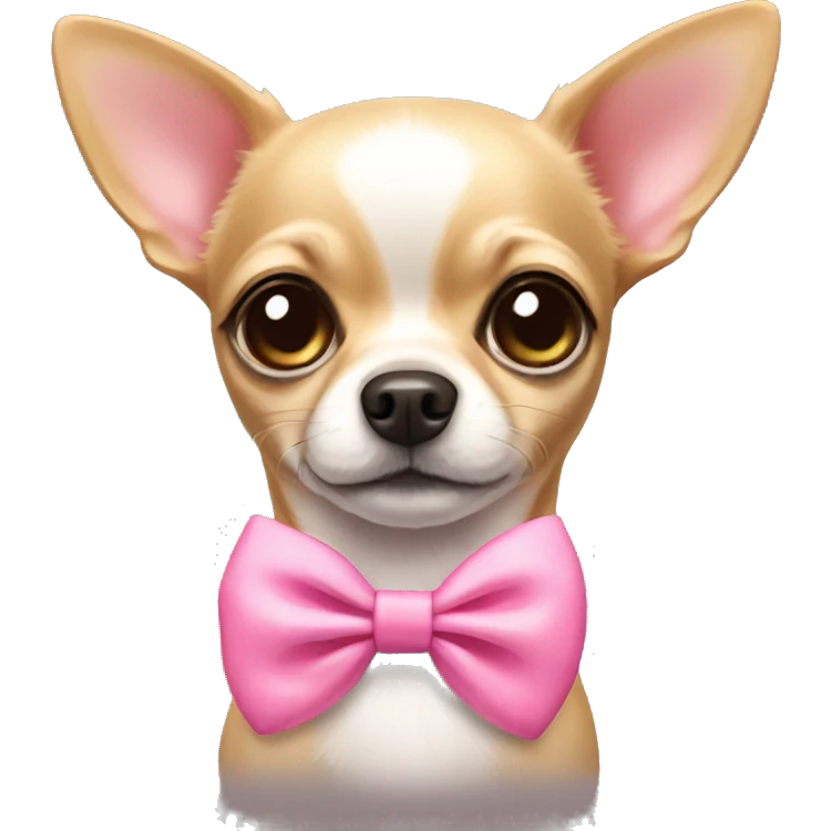 Chihuahua with pink bow emoji
