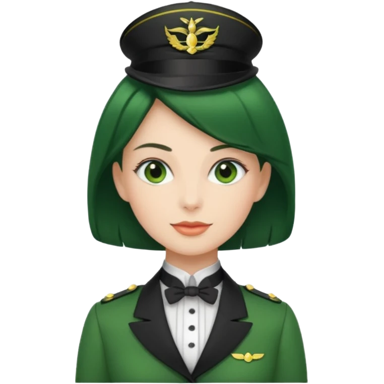Lady butler with tigh hair and green uniform emoji