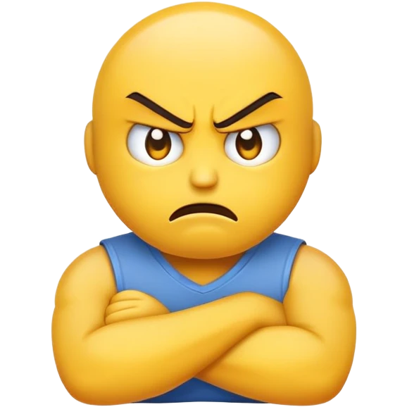 Angry emoji with crossed arms emoji