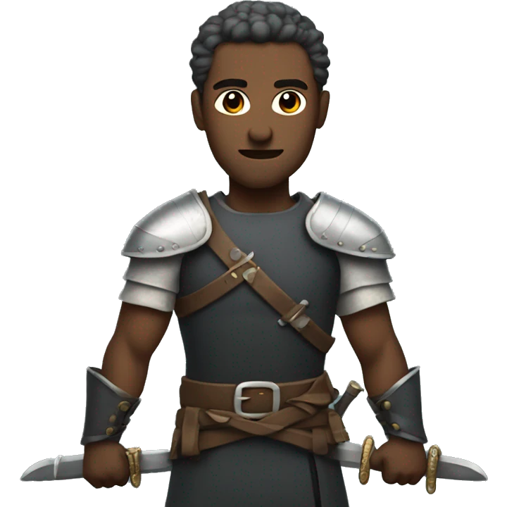 Man with swords for arms emoji