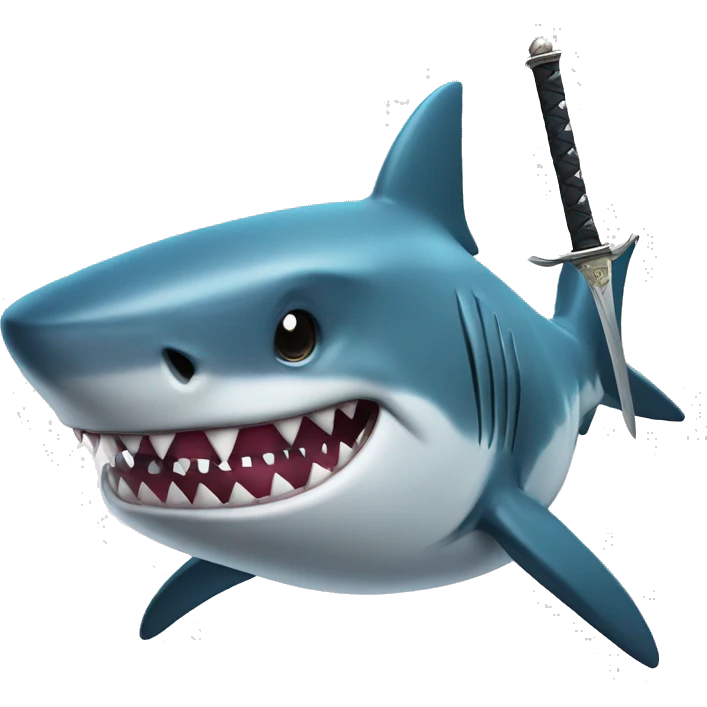 Shark with sword emoji