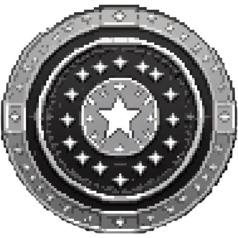 silver coin with stars circling around it emoji