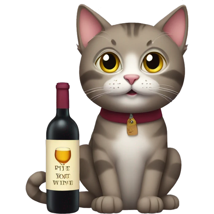 cat with a bottle of wine  emoji