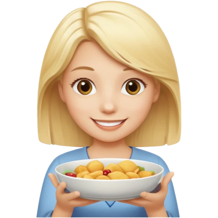 generate an emoji a blond girl holding a dish  emoji