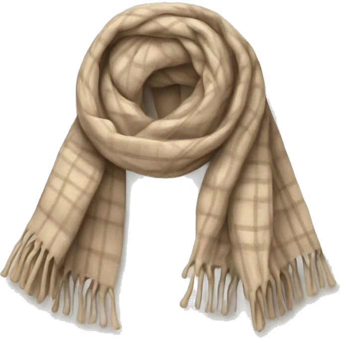 plaided beige winter scarf emoji