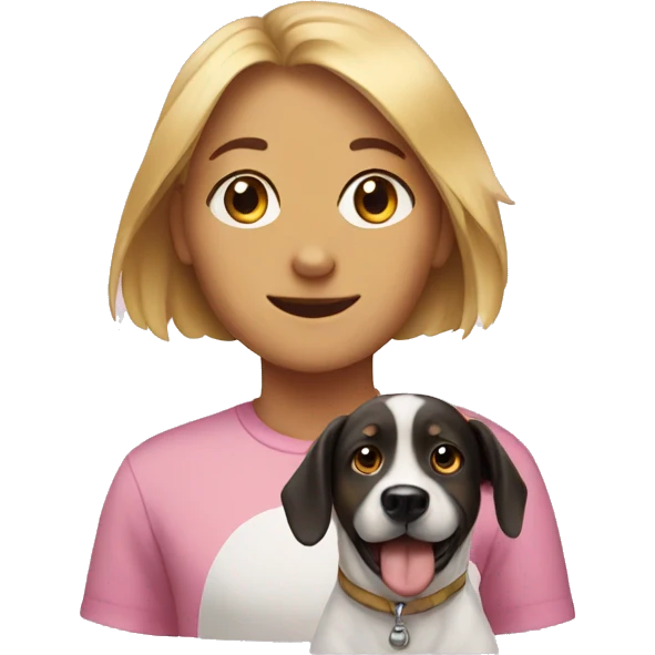 Dog and girl emoji