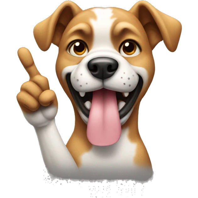 Dog showing middle finger emoji