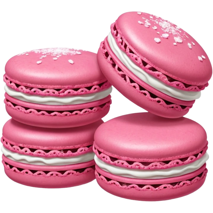 Macarons gâteaux framboise emoji