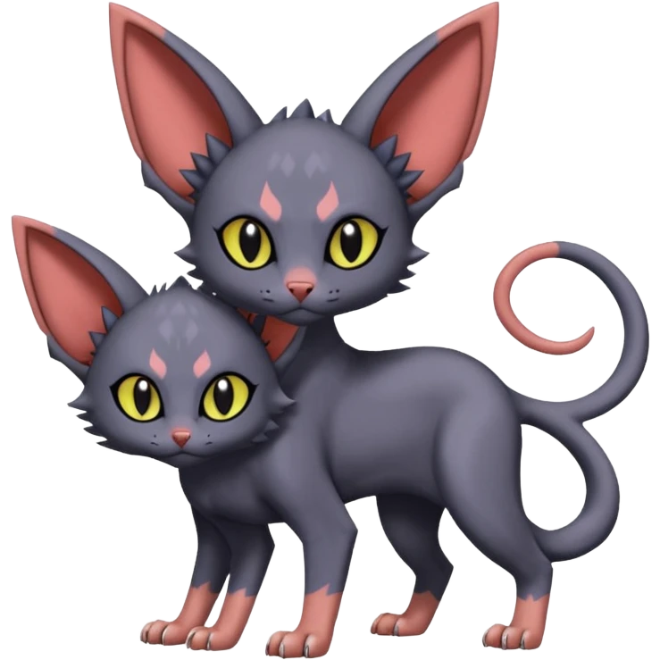 Noibat-Lykoi-Sphynx-Nargacuga-Litten-Torracat-fusion-Fakemon-Pokémon-creature  emoji