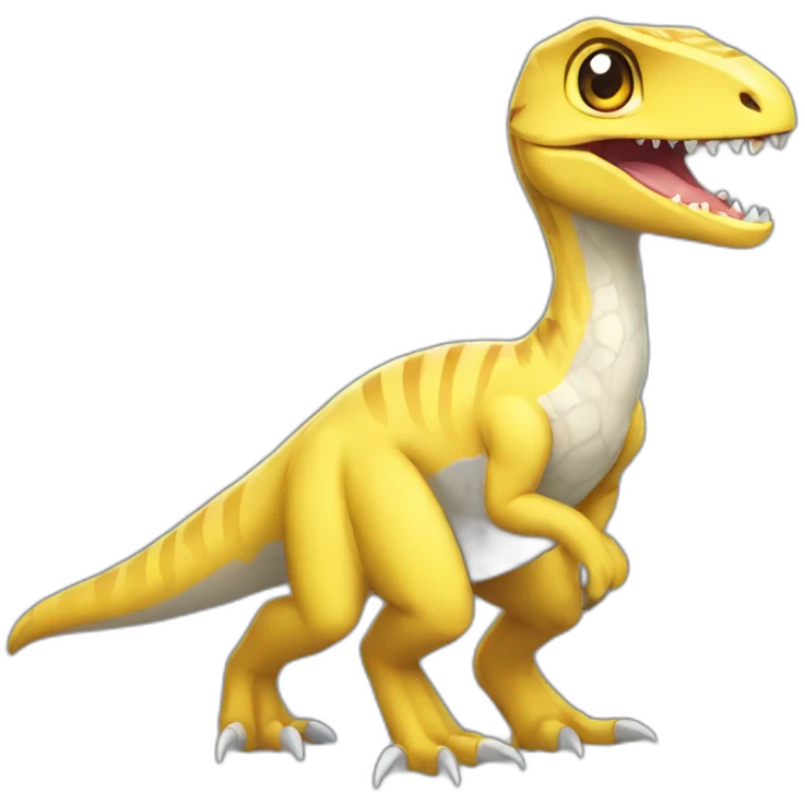 cute yellow velociraptor pokemon emoji