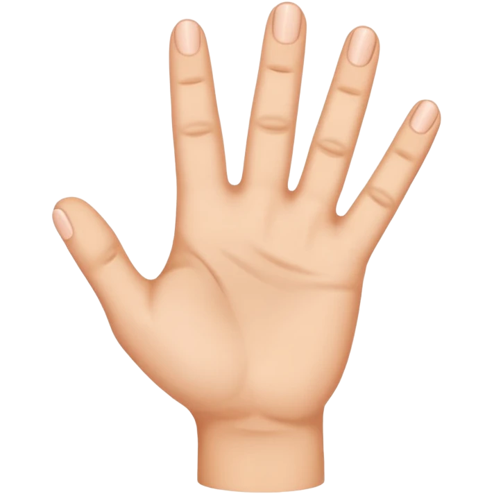 A hand with five fingers raises its  three fingers  emoji