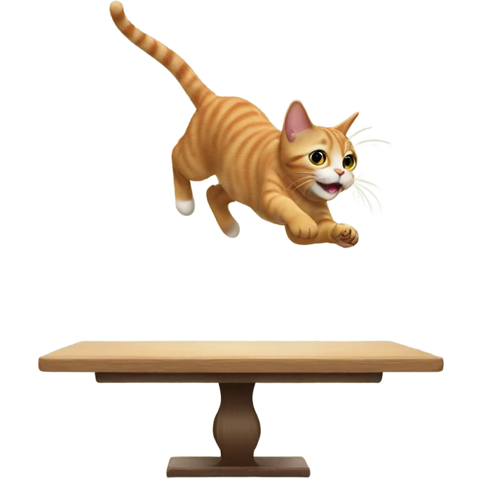 cat jumping on the table emoji