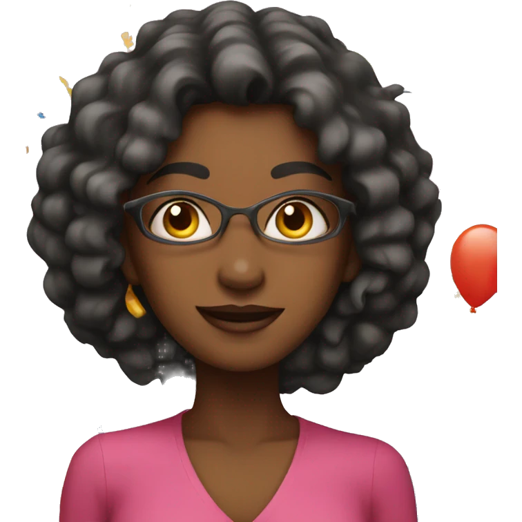 Woman at birthday party emoji