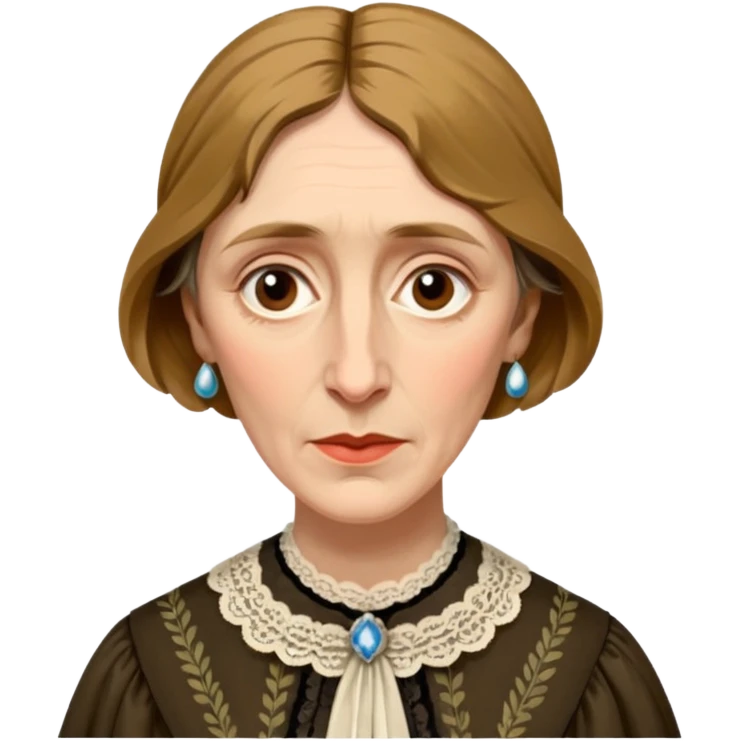 Virginia woolf as a victorian emoji