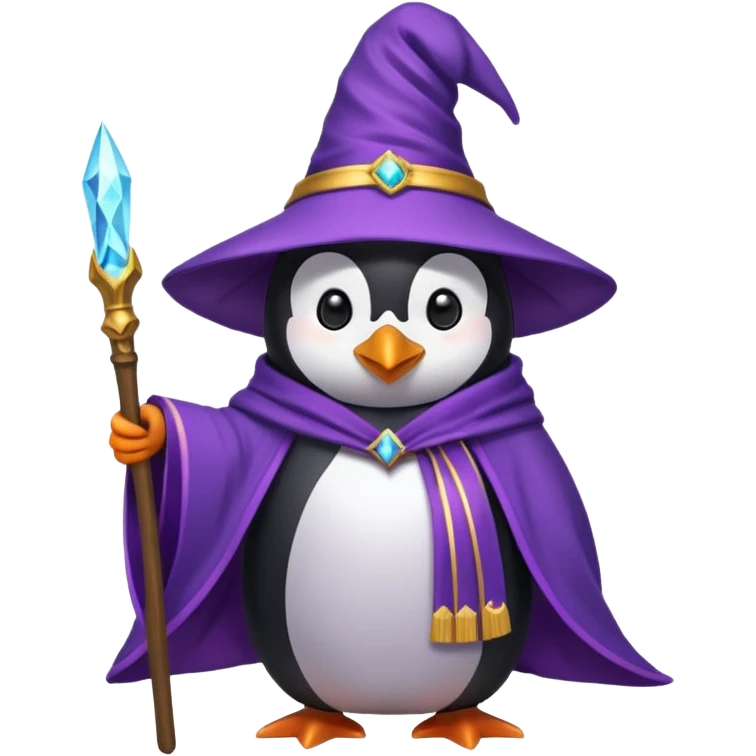 Purple wizard penguin emoji