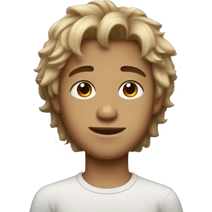 boy with messy medium length hair and lightly tan skin emoji