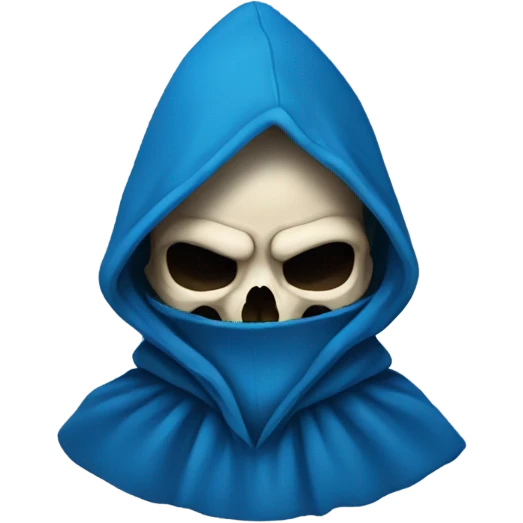 skull wearing blue hood and cloak emoji