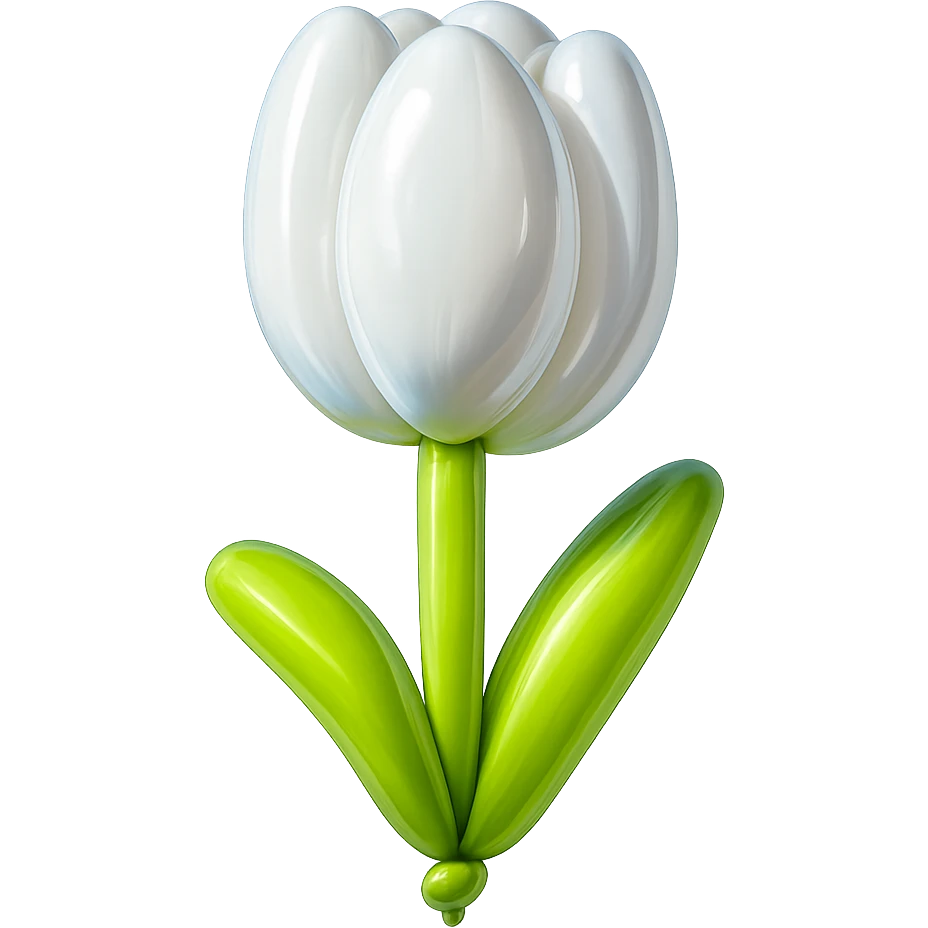 white tulip balloon style emoji