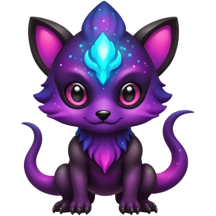Epic Edgy Cute Colorful Vibrant Dark Nebula Modern Vernid-Protogen-creature-animal, full body emoji