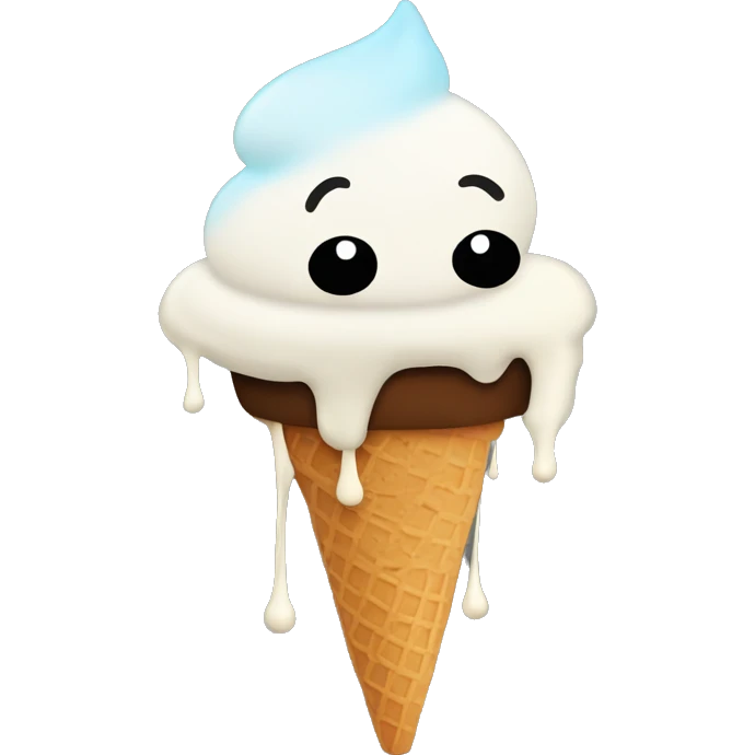 Ice cream melting on the street  emoji