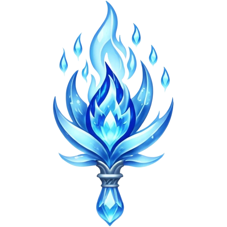 blue magical frozen flame emoji