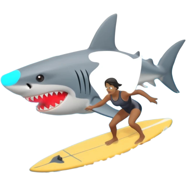 the shark next to people surfing emoji
