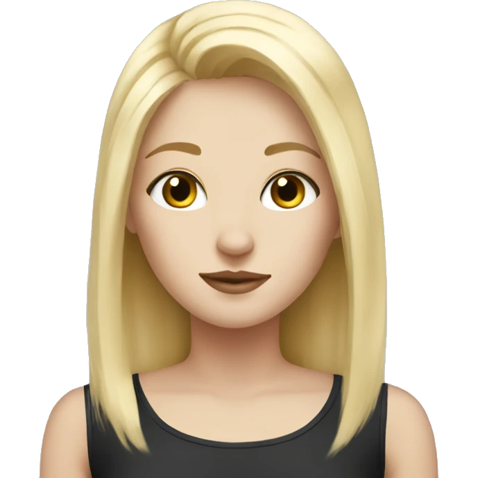 Blonde hair girl with white and black cat  emoji