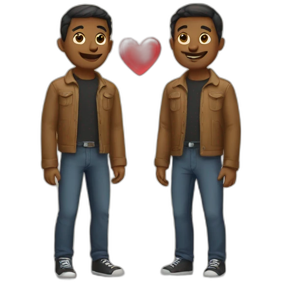 Two men in love emoji