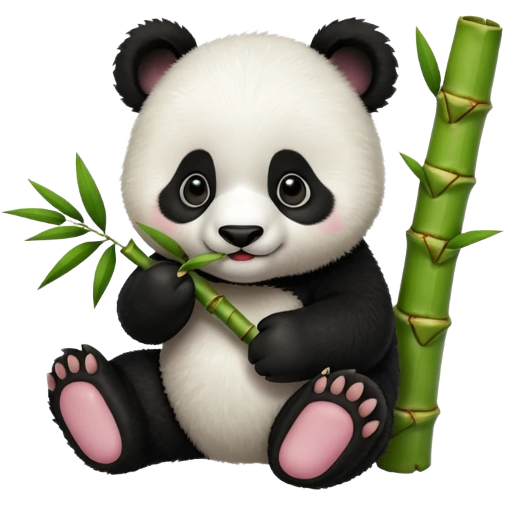 baby Panda eating bamboo emoji