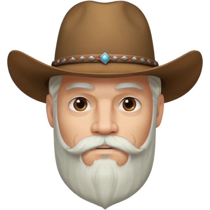 muscular tattooed on face and mustached cowboy long white hair and beard  emoji