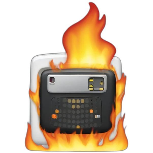 pager beeper on fire emoji