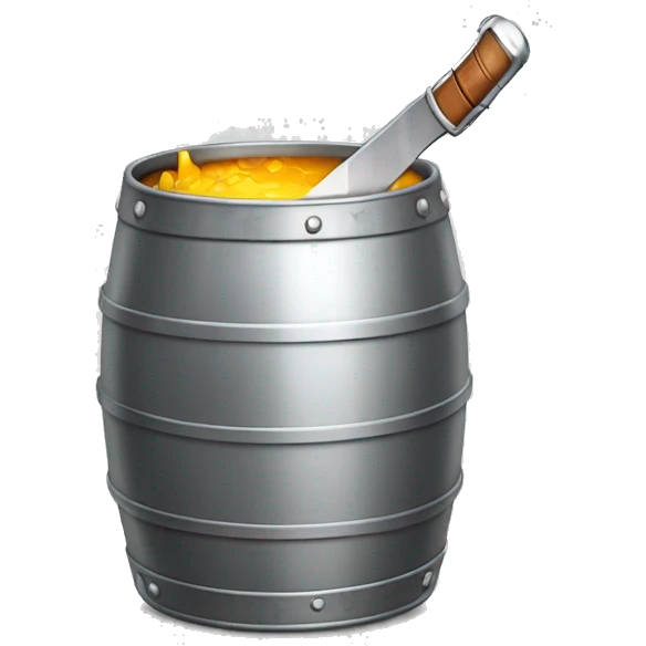 metal beer keg stabbed by knife emoji