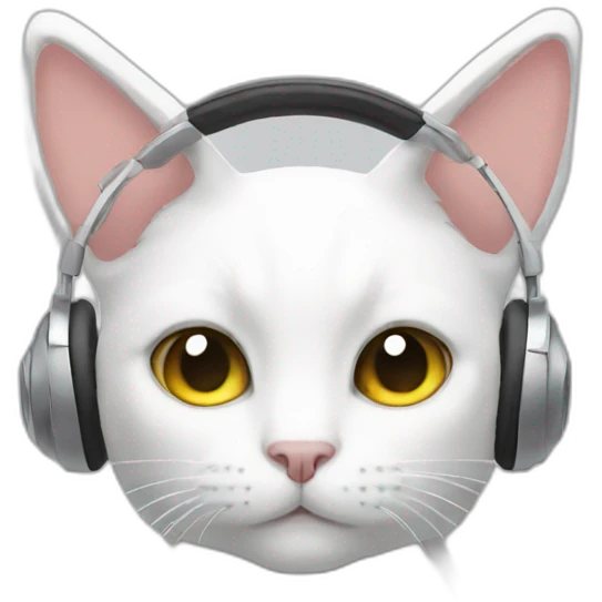 Headphone White cat ears emoji
