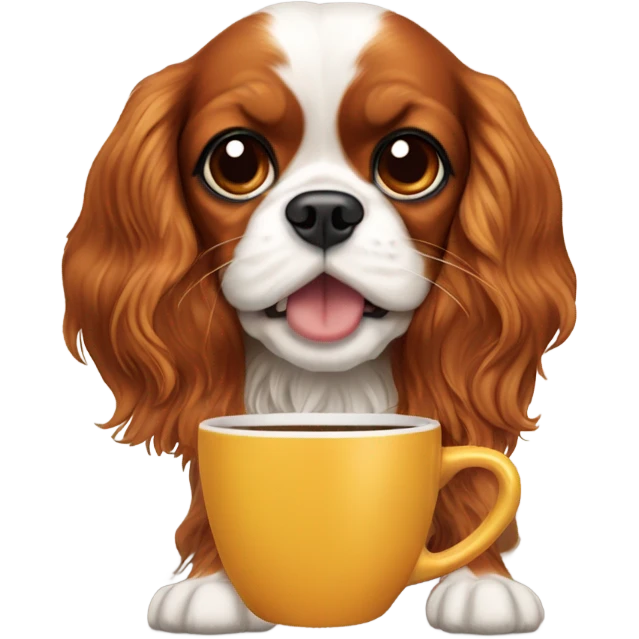 Cavalier with coffee emoji