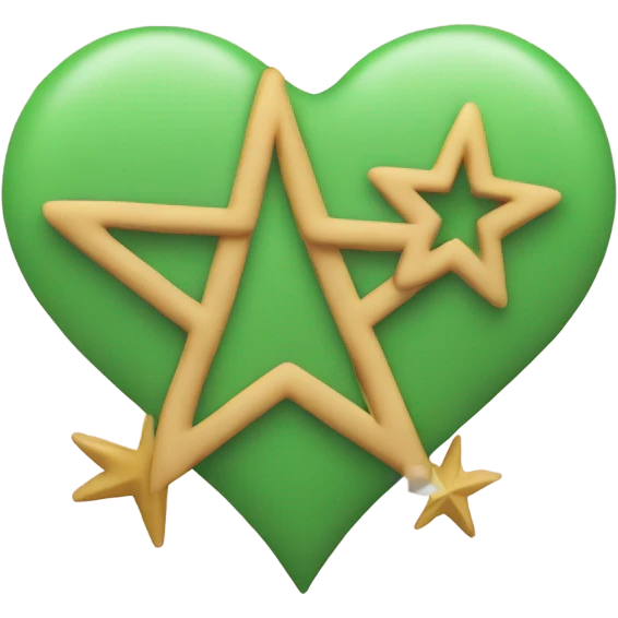 Outline of a heart and star intertwined emoji