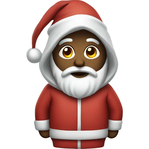 Santa wearing a hoodie emoji