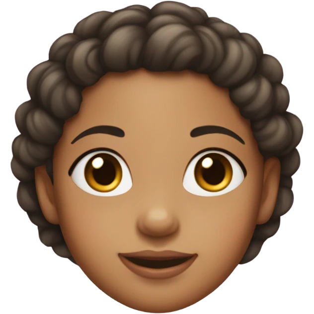Bi racial girl with curly hair in a ponytail  emoji
