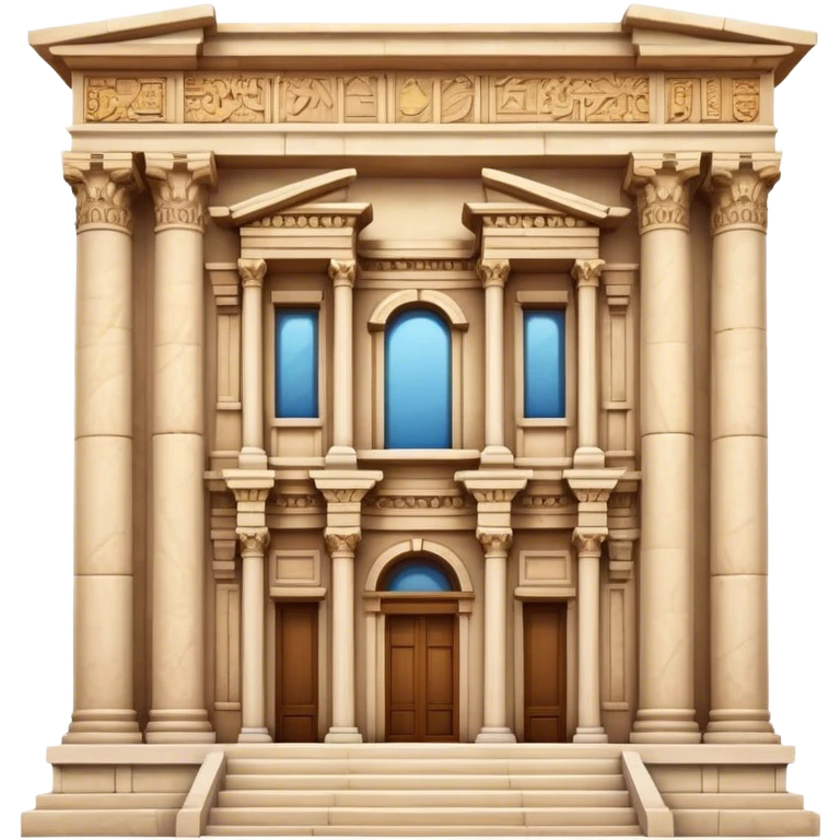 Cinematic Realistic Library of Celsus Landmark Emoji, depicted with an ornate ancient facade rendered with lifelike textures and warm, historical lighting. emoji