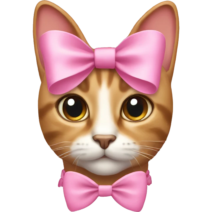 Cat with two pink bows on ears emoji