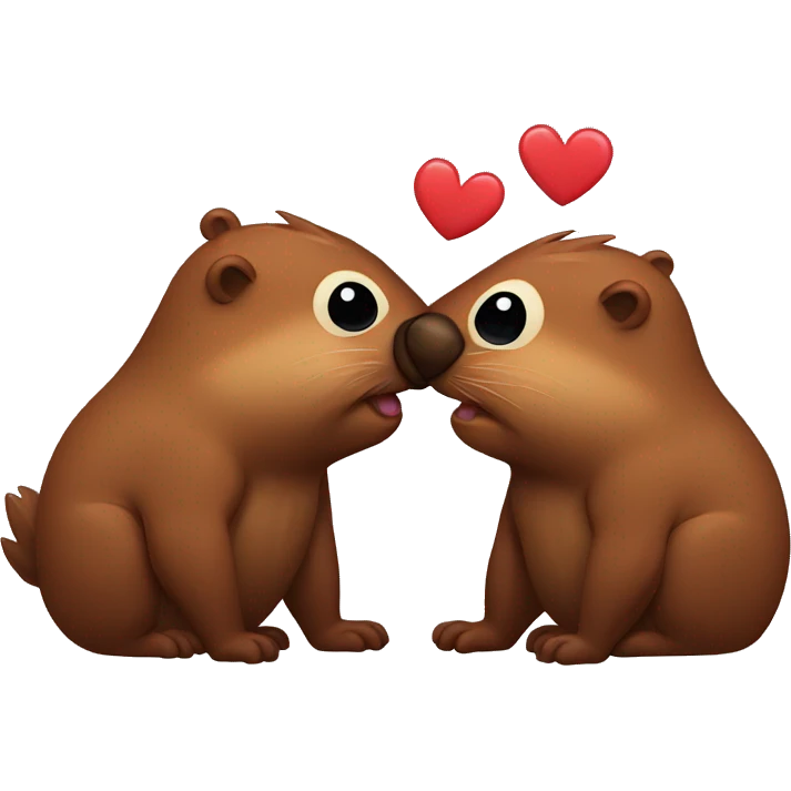 Kissing beavers emoji